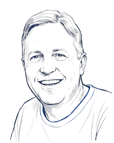 Pen-and-ink portrait of Don R.