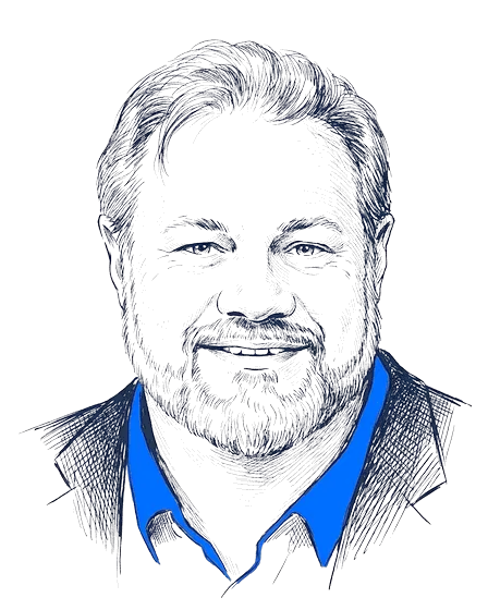 Pen-and-ink portrait of Steve B.